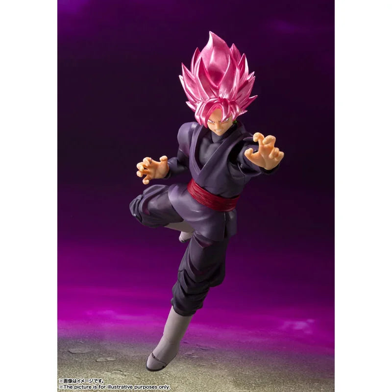 En Stock 100% Original Bandai S.H.Figuarts SHF Goku Negro Super Saiyan Rose Rerelease Edition Dragon Ball Super Anime Juguetes