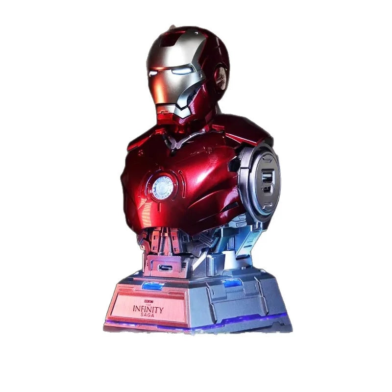 Marvel Hero Iron Man Charging Center Chest Armor Robot Charger Action Figure Desktop Decoration Gift