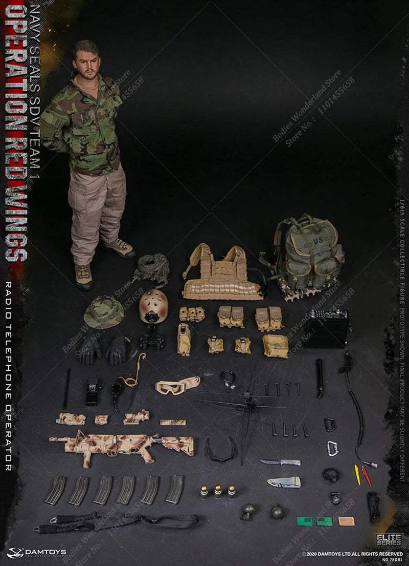In Stock DAMTOYS DAM 78081 1/6 Scale Operation Red Wing Male Radio Operator 12Inch Male Solider Action Figure Full Set Model Toy