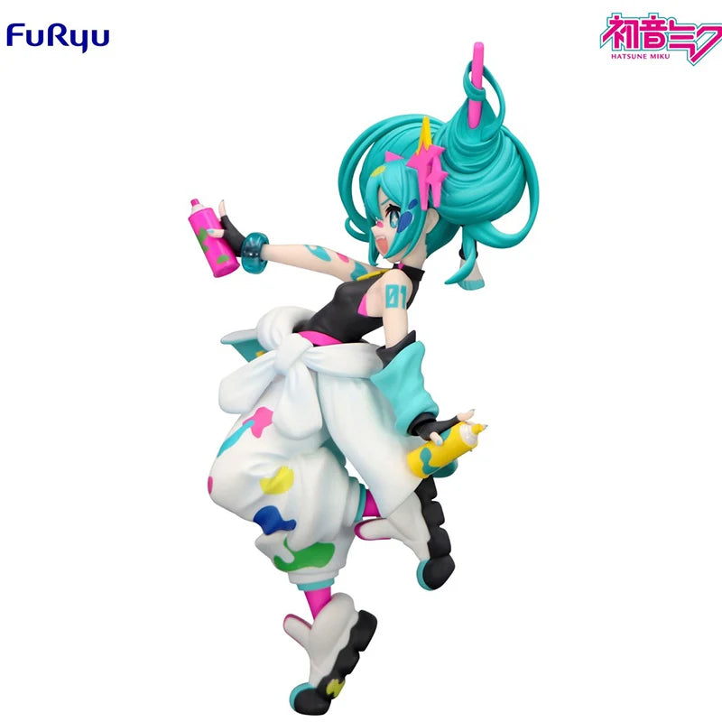 In Stock FuRyu Trio-Try-iT Hatsune Miku ~Painting Girl Ver.~ PVC 19CM Anime Action Figures Model Collection Toy