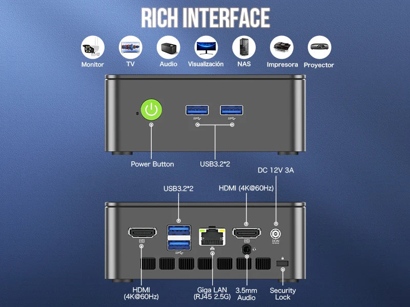 GMKtec G3 Plus Latest Twin Lake N150 Mini PC DDR4 3200MT/s NVMe SSD WiFi6 BT5.2 Windows 11 Pro 2.5G RJ45 Desktop Office Computer