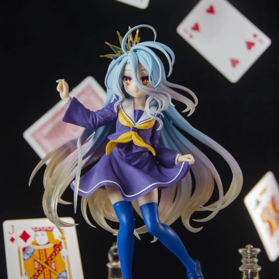 19CM Аниме NGNL Без игра, без живот Сладка Широ Фигурка Аниме PVC Аниме Фигурки за Декор Модел Колекция Орнамент Аниме Модел Играчка