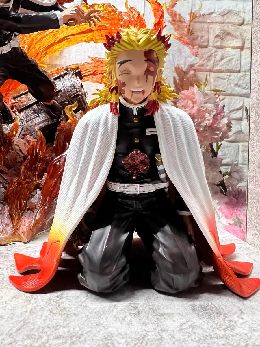 Hot 13cm Demon Slayer Rengoku Kyoujurou Anime Figures Kimetu No Yaiba Figurine Pvc Statue Model Toys Doll Collectible Kids Gifts