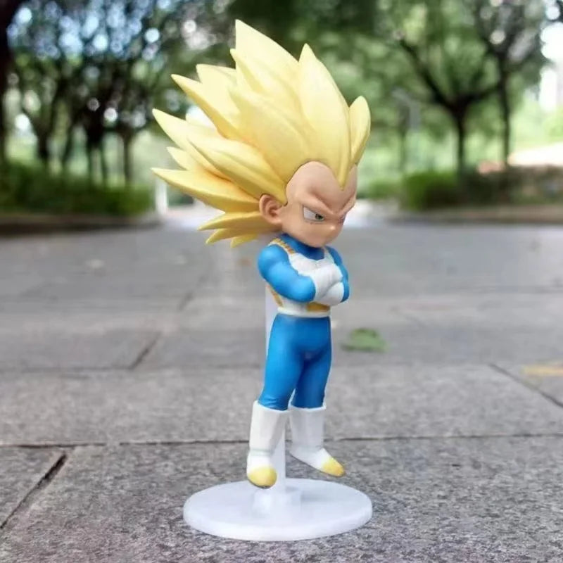 Q Version Dragon Ball SSJ3 Vegeta Figure 21cm/ 8.27inch Super Saiyan 3 Goku Action Figures Collection Model Toys Christmas Gifts
