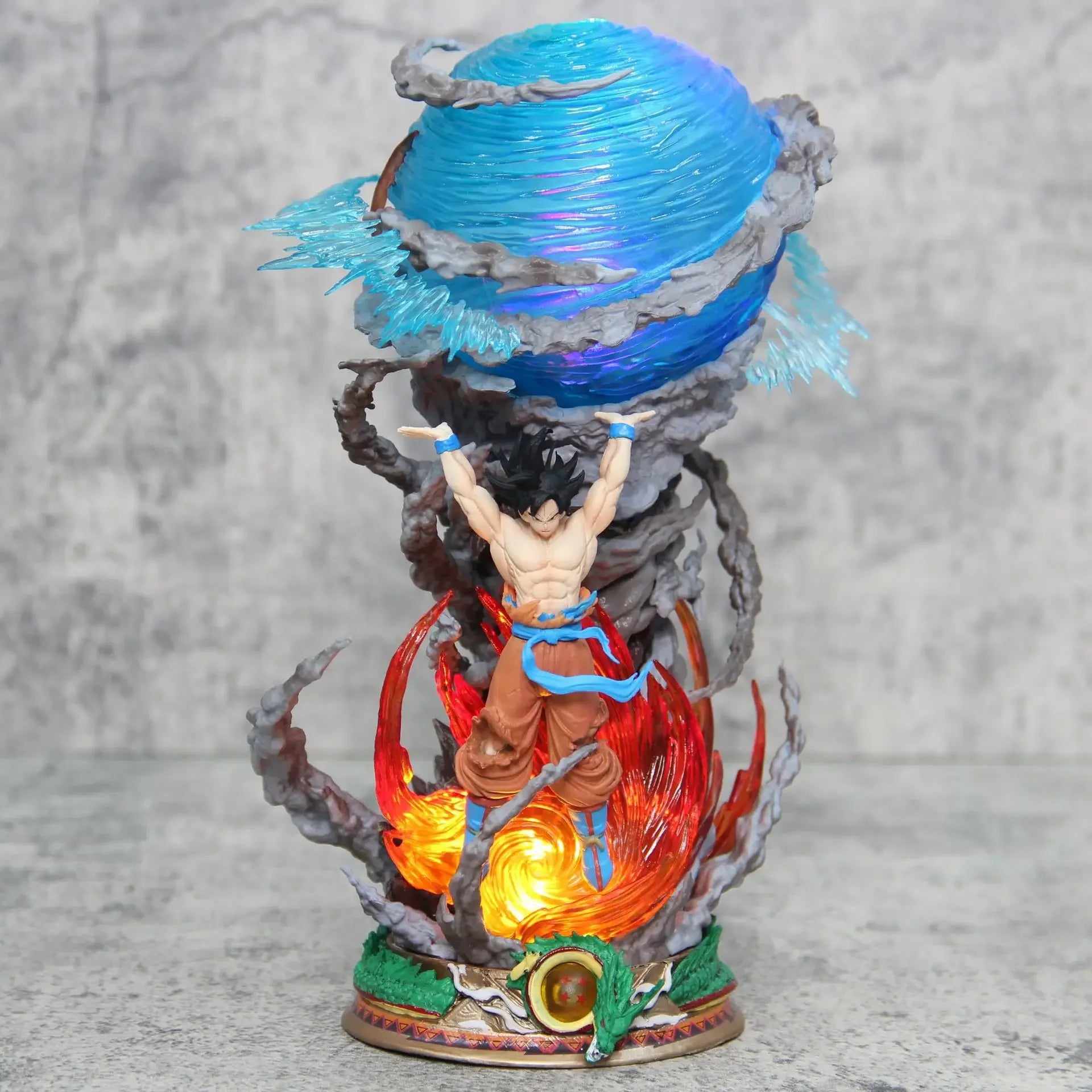 25cm Dragon Ball Anime Spirit Bomb Sou Goku Action Figure Super Saiya Pvc Model Statue Doll Collection Decoration Toys Gift
