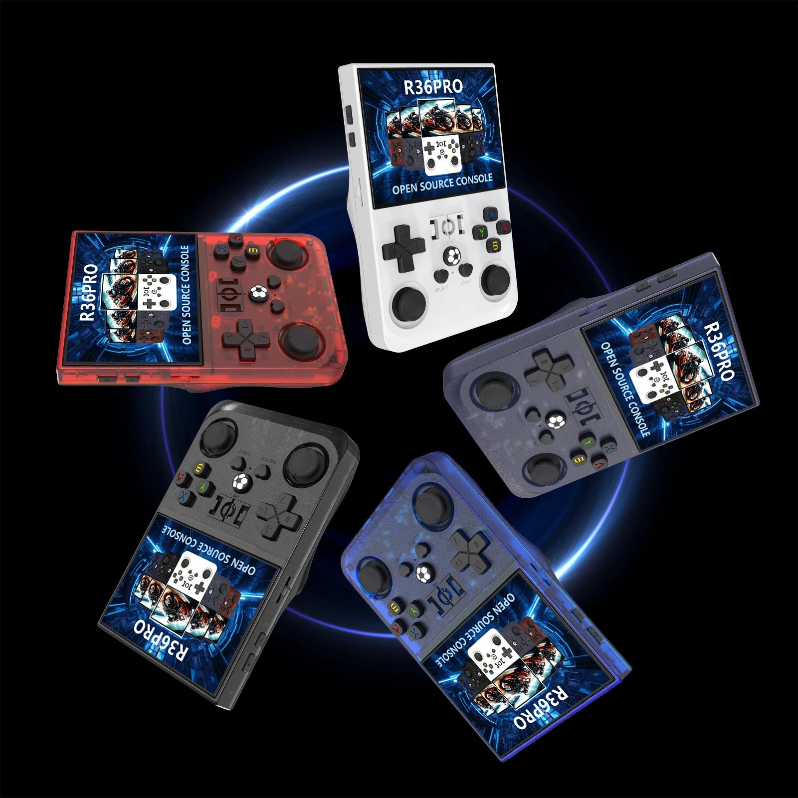 Open Source R36PRO Handheld Game Console Linux System 3.5inch HD Screen 4000mAh Play 6h 1GB+8GB RAM, Support TFcard 64GB 128GB