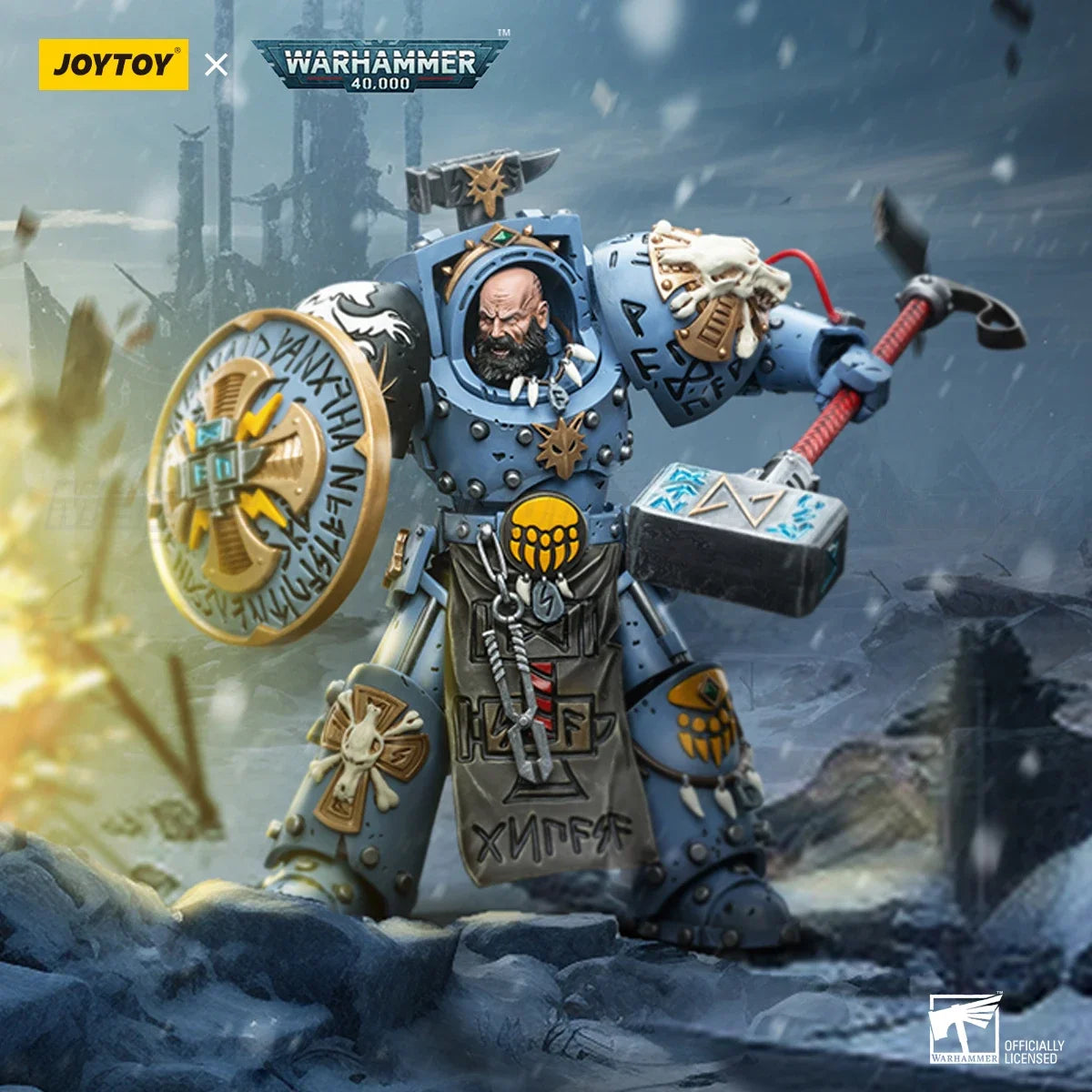 【MT】JOYTOY Warhammer 40K Space Wolves Arjac Rockfist Model Toy Gift 1/18 Action Figure