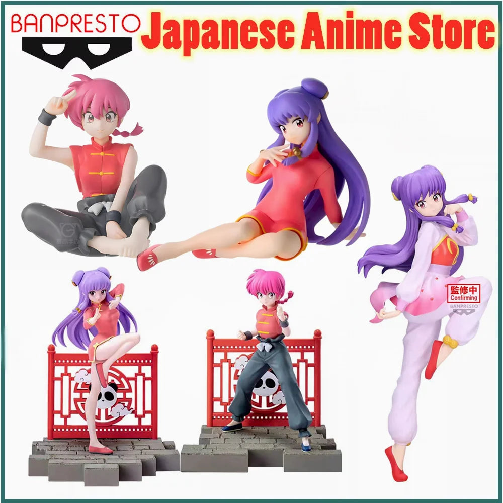 BANDAI SEGA Original Ranma 1/2 Luminasta Tendou Akane Shampoo Ranma Anime Figure Action Figures Model Figurine Toys