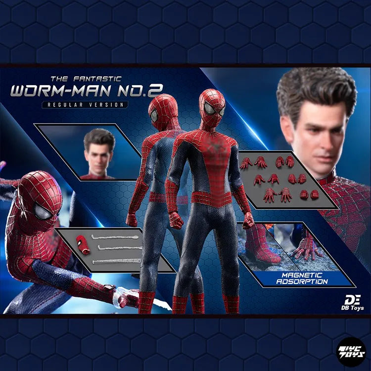 DB TOYS 6in Garfield Amazing Spider-Man 1/12 Scale Fabric Suit Action Figure Anime Model Trendy Toys Desktop Doll Collectibles