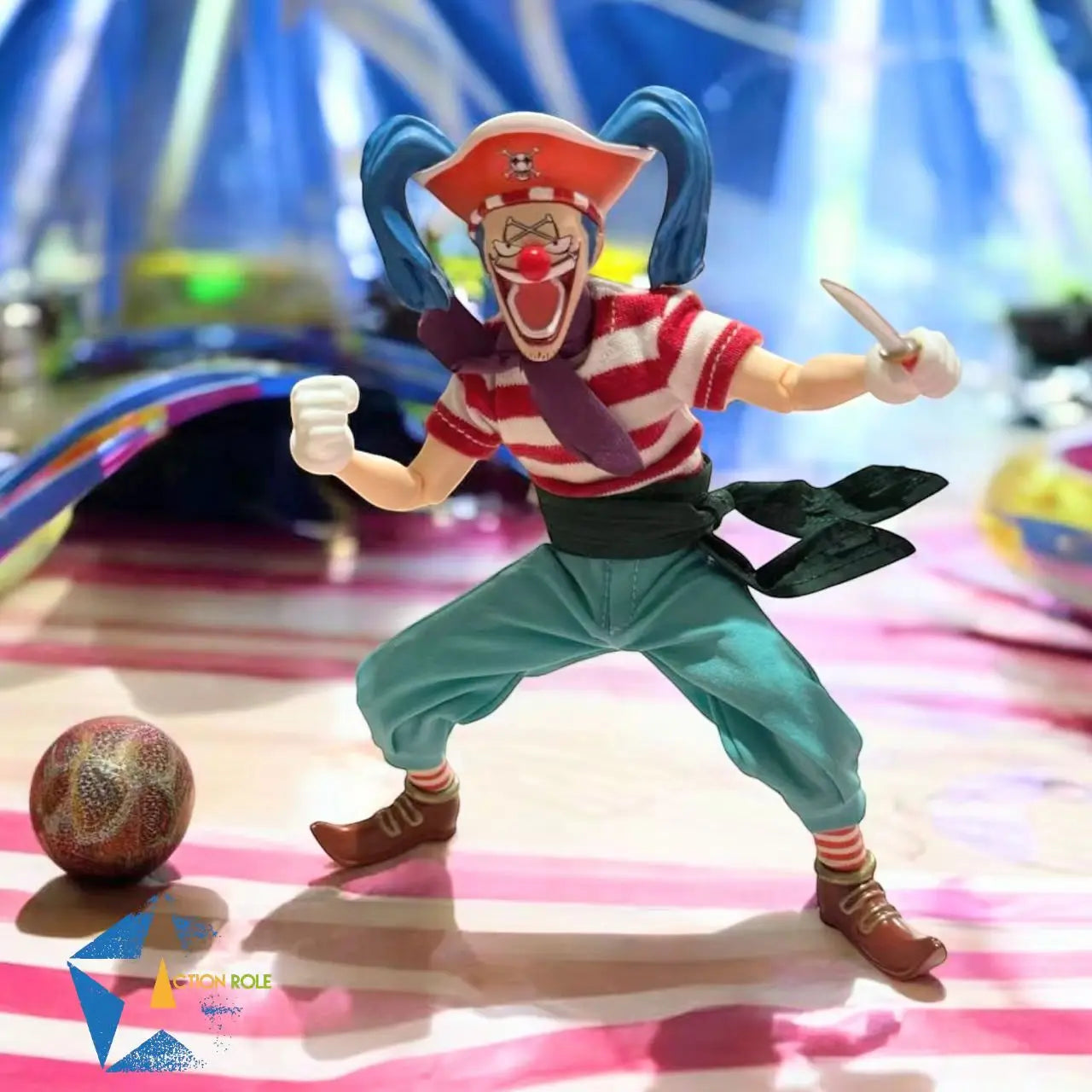 In stock ACTION ROLE One Piece figure of the cunning clown Buggy, 1/12 scale, poseable