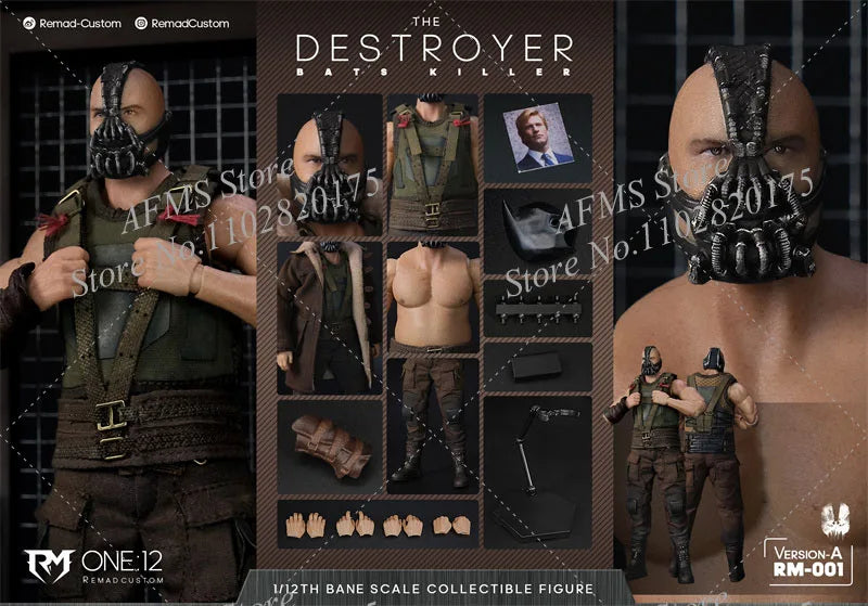 Remad Custom RM-001 1/12 Scale Collectible Figure Destroyer Bat Killer Bain Full Set 6Inch Male Soldier Action Figure Model