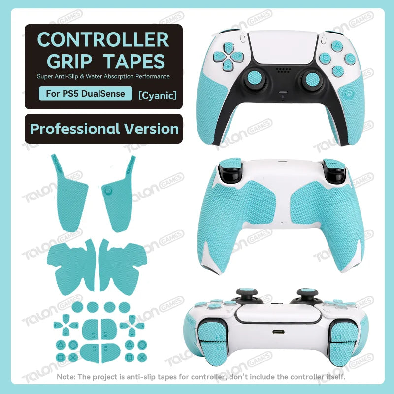 TALONGAMES Controller Grip Tape Anti-slip Sticker Pro Version Compatible with Playstation 5 DualSense Non-slip Protective