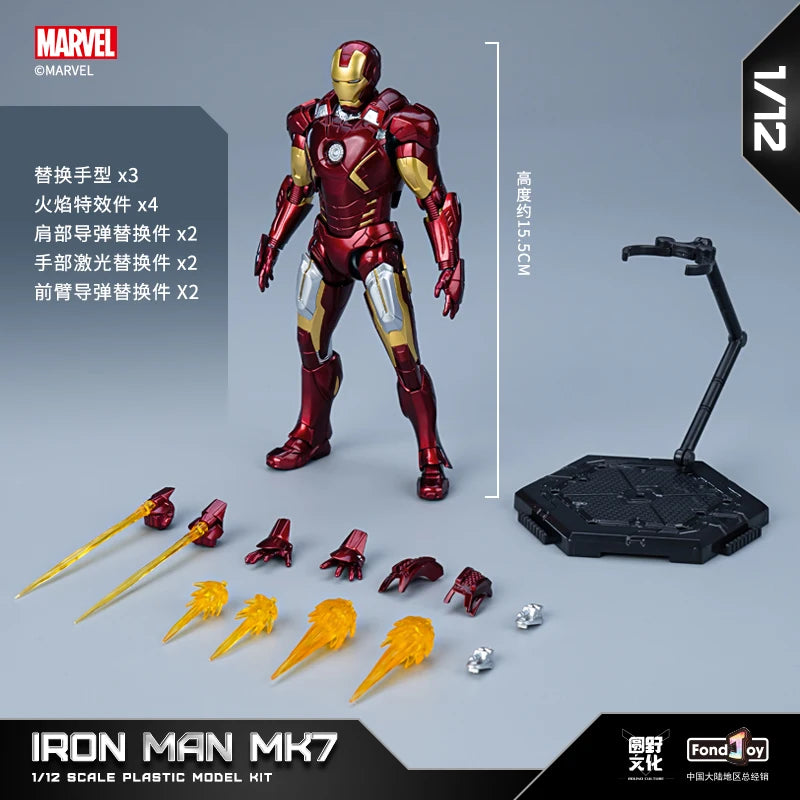 2025 New Original Fondjoy Iron Man MK45 Model Kit 1/12 Infinity Saga Ironman Assembly ABS Joint Movable Kid Toy Customized Gifts