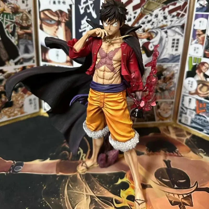 17cm One Piece Luffy New and Old Four Emperors Series Action Figure - Car & Desktop Decorative Ornament, Collectible Model Doll