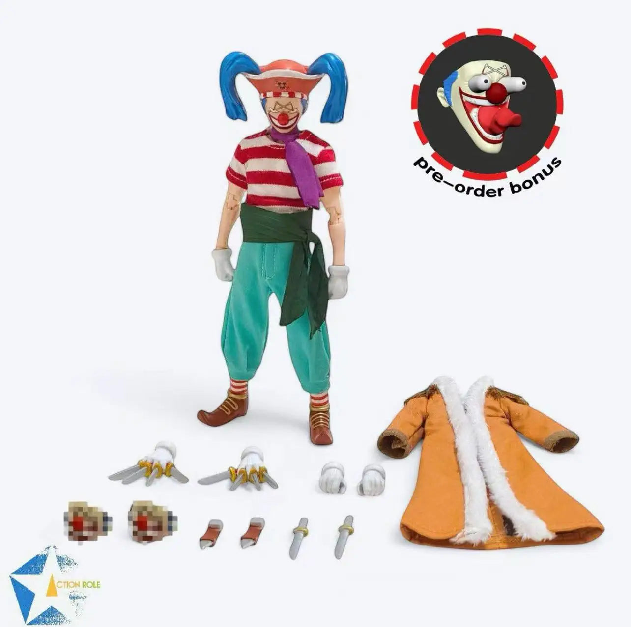 In Stock Action Role 1/12 SHF One Piece Buggy The Clown The Cunning Clown Anime Action Figures Toys Model PVC Gift Collector