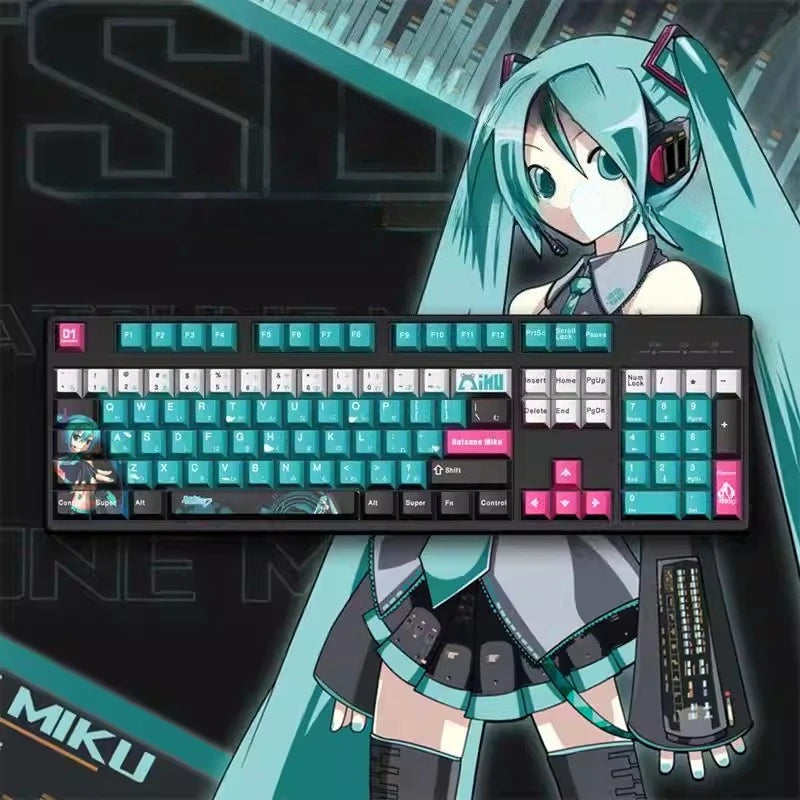 Anime Theme Mechanical Keyboard Cosplay Hatsune Miku Chopper Ayanami Rei Figure Gaming Keyboard Boys Gifts