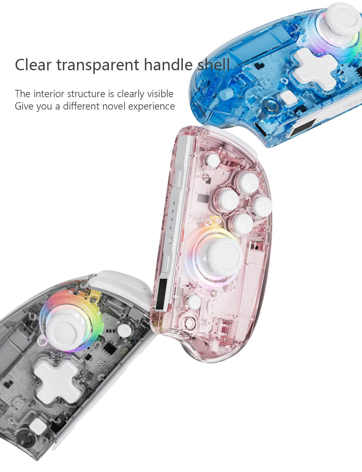 Meteor Light Joycons Wireless Controller for Switch/OLED with Programmable/Motion Control/Dual Vibration/Turbo