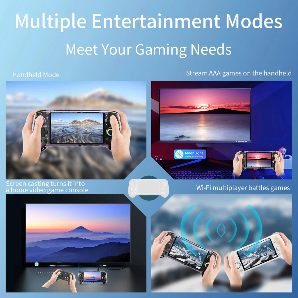 ANBERNIC RG557 Handheld Game Console RG556 Video Gaming Player 5.48" AMOLED Screen 1920*1080 Android 14 WIFI Bluetooth 5.3
