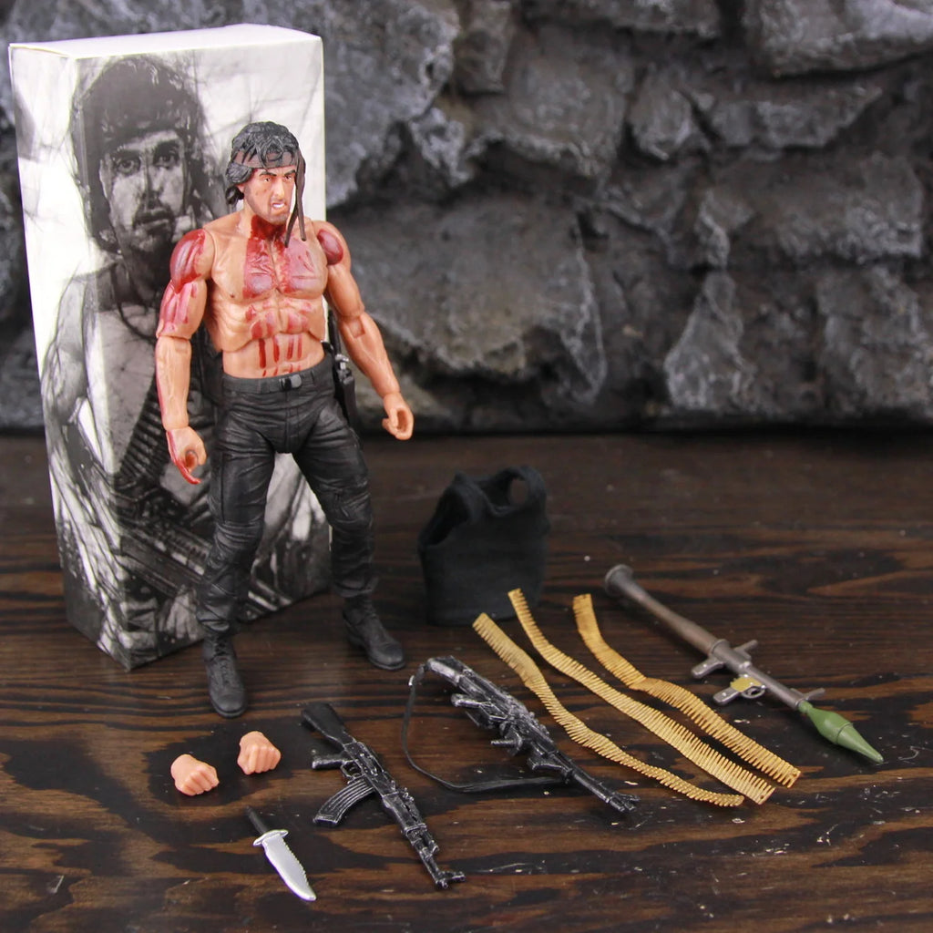 Classic Movie First Blood Ron Kim John J.R Ram bo 7" Action Figure Special Forces Soldier Avenger Sylvester Film Toys KO's NECA