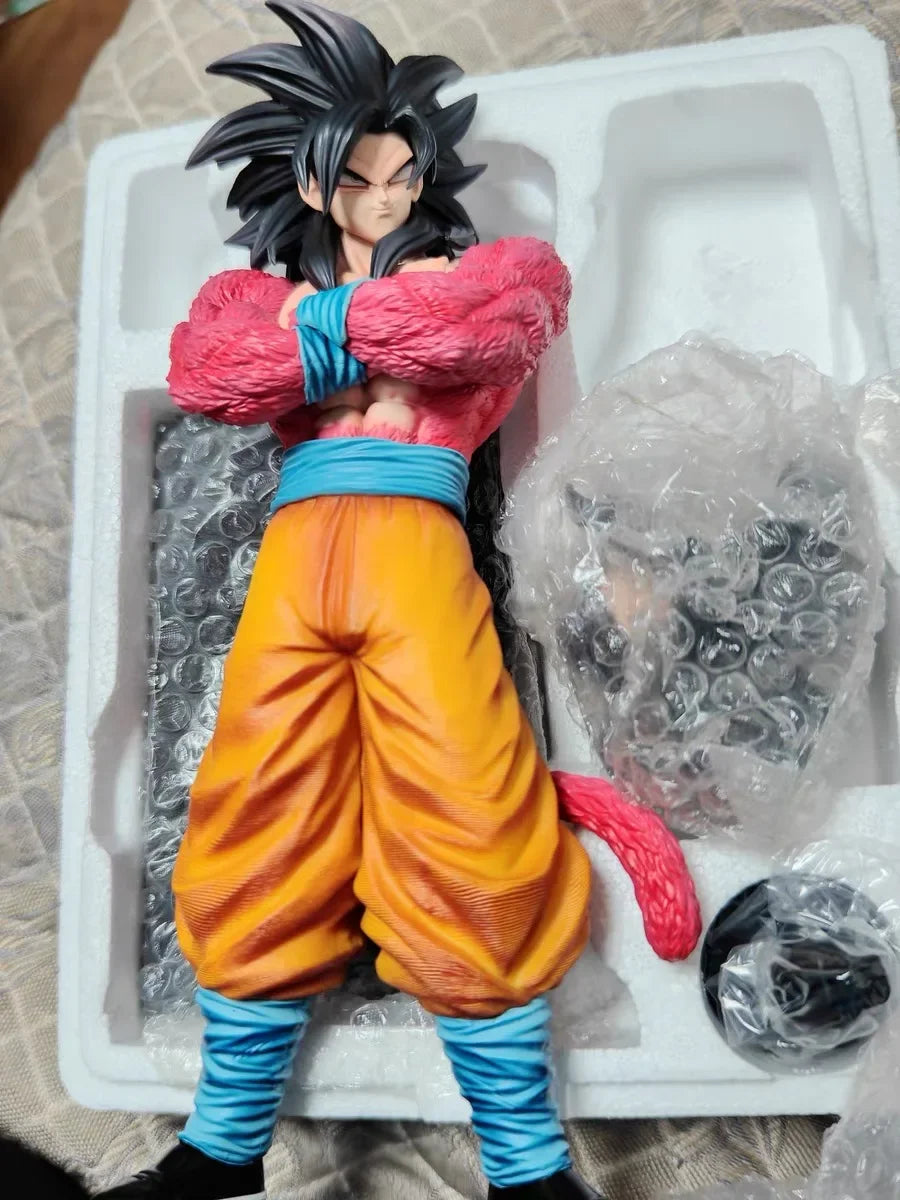 32cm Jt Statue Dragon Ball Anime Super Saiyan 4 Goku PVC Figure Model Statue Dolls Collection Custom Desktop Toy Male Kid Gift