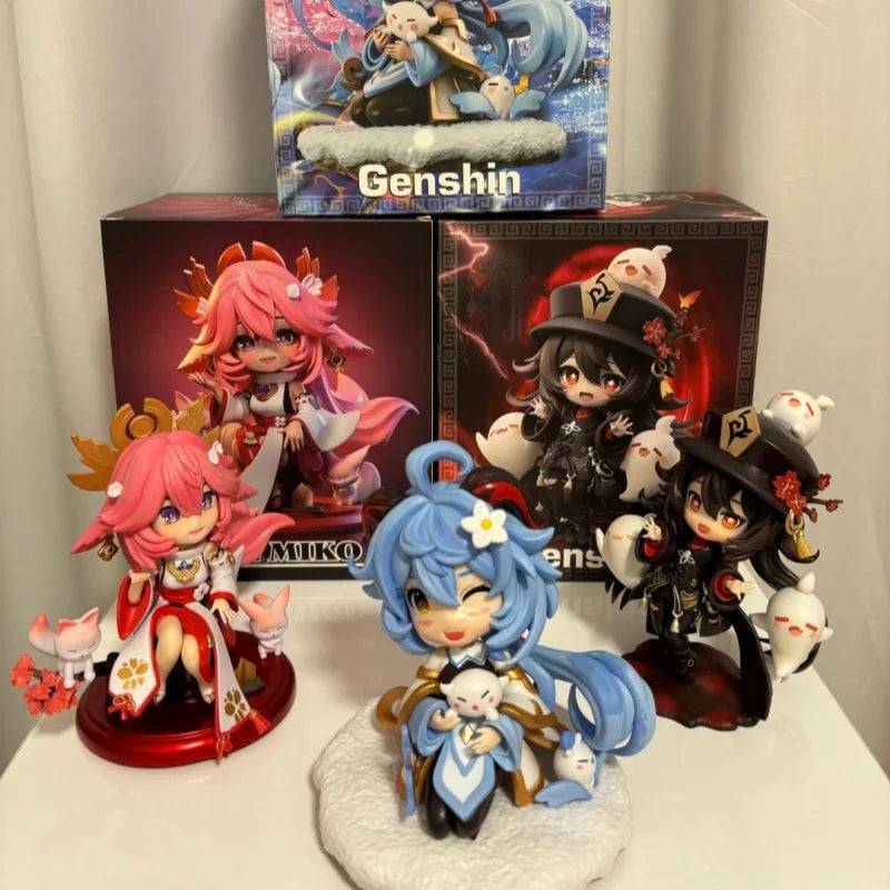 16cm Anime Game Genshin Impact Figure Q Version Yae Miko Hutao Genshin Cute Model Toy Gift Collection Action Figure Pvc Doll Toy