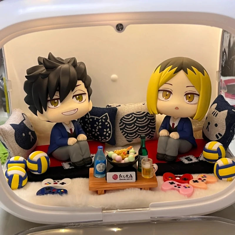 Anime Cute Haikyuu Nendoroid Figure Mini Kozume Kenma Tetsurou Kuroo Action Figure Look Up Doll PVC Collection Birthday Gifts