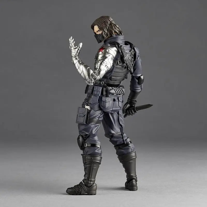 New Kaiyodo Winter Soldier Revoltech Amazing Yamaguchi Bucky Barnes Captain America Anime Action Figures Movable Collectible Toy
