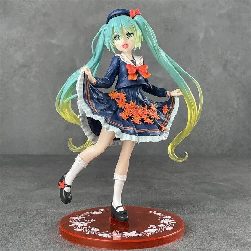 Anime-Figurensammlung: Hatsune Miku-Statuenfiguren und Case-Widget