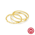 Aide 925 Sterling Silber 3-teiliges Set Einfacher Kreis Verstellbarer Ring für Frauen Minimalistischer schwarzer Zirkon K Gold Feiner Schmuck Partygeschenk