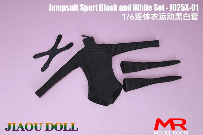 JO25X-01 1/6 Scale Female Sports Wear Jumpsuit Jacket Clothes Model Fit 12'' JIAOU TBL Soldier Action Figure Body Dolls