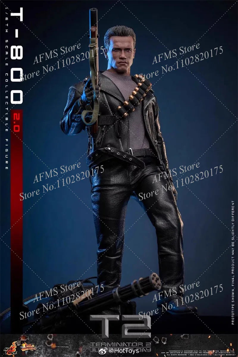 Hot Toys 1/6 MMS795 Terminator 2: Judgment Day Men Soldier T-800 (2.0) Full Set 12Inch Action Figure Model Toys
