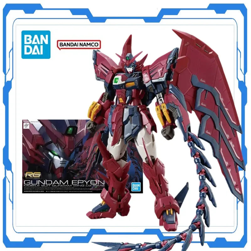 Bandai Genuine Gundam Anime Model RG 1/144 Gundam EPYON Gundam Wing OZ-13MS Assembly Model Kit Action Figures Desktop Toy
