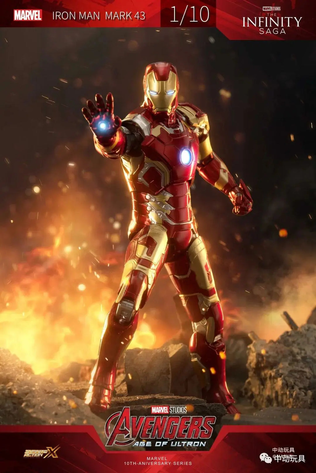 1/10 Original ZD Toys Iron Man MK2 War Machine2.0 MK16 MK11 MK24 MK35 MK47 Tony Stark Collection Model Action Figure Kids Toys