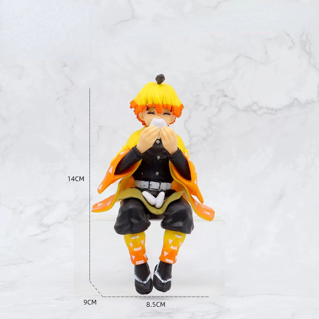 10-15cm Anime Demon Slayer Figur Kamado Tanjirou Nezuko Sitzhaltung Actionfigur PVC Modell Puppensammlung Spielzeug Geschenk Kinder