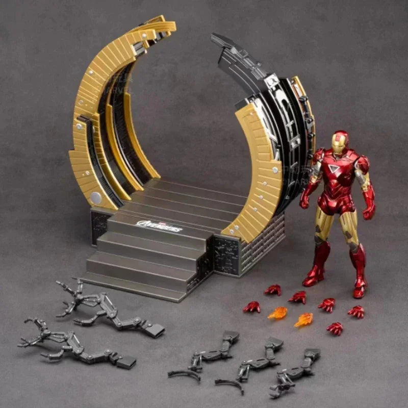 In Stock ZD Iron Man MK6 with Suit-up Gantry Original 1/10 Tony Stark Model Action Figure Collectible Toy Gifts for Children