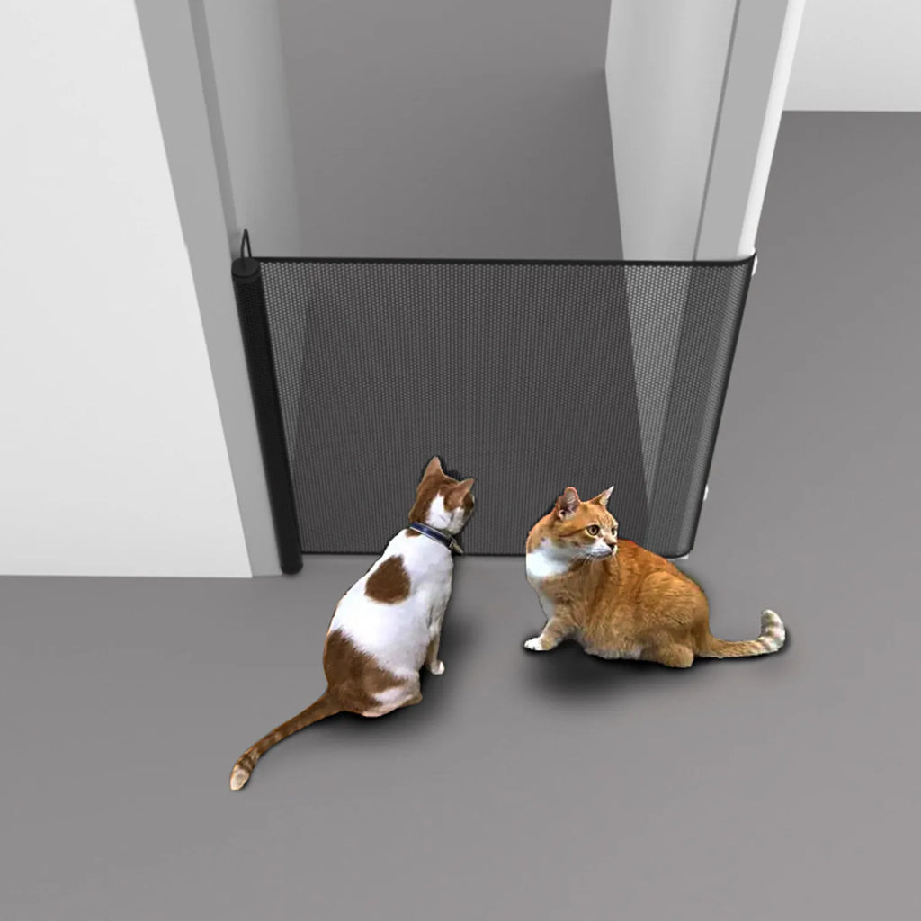 Retractable Pet Door Mesh Dog Fence Cat Fence Kitten Fence Suitable for Doorways, Stairs, Corridors Prevent Pet Vandalism