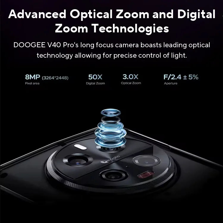 Weltpremiere DOOGEE V40 Pro 5G Robustes Telefon 6,78" 16GB+512GB Gaming-Telefone Dimensity 7300 200MP AI-Kamera 8680mAh Android 14