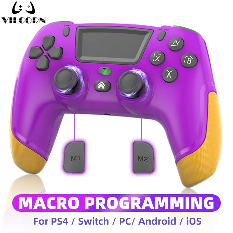 VILCORN Wireless Vibration Gamepad PS4 Game Controller With Macro Programming Joystick for PS4 SLIM PRO Kakarotto