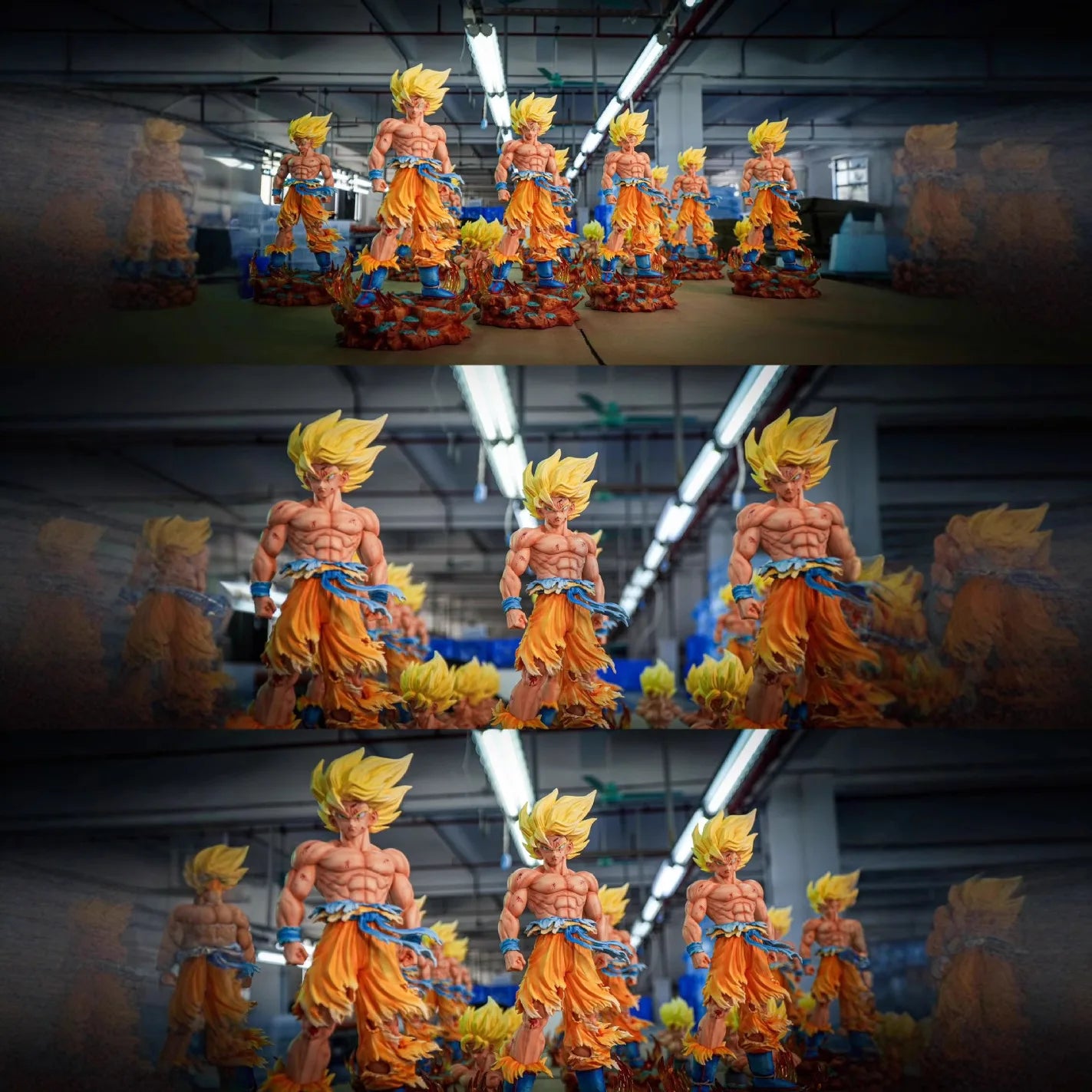 Jt Statue Dragon Ball Z Son Goku Figure Replaceable Heads Led Base Super Saiyan Goku Action Figures Collection Model Toys Gifts