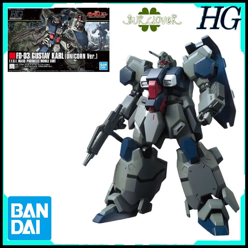 Bandai Genuine HG Gustav Karl FD-03 1/144 Anime Action Figure Assembly Model Toys Collectible Model Ornaments Gifts For Children