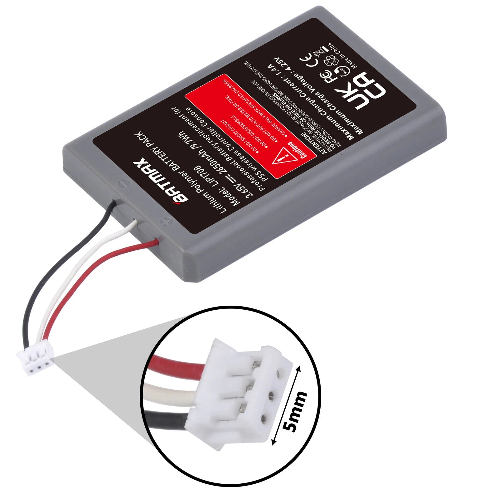Battery for PS5 Controller,Rechargeable Li-ion Battery Akkus for DualSense Game Controller