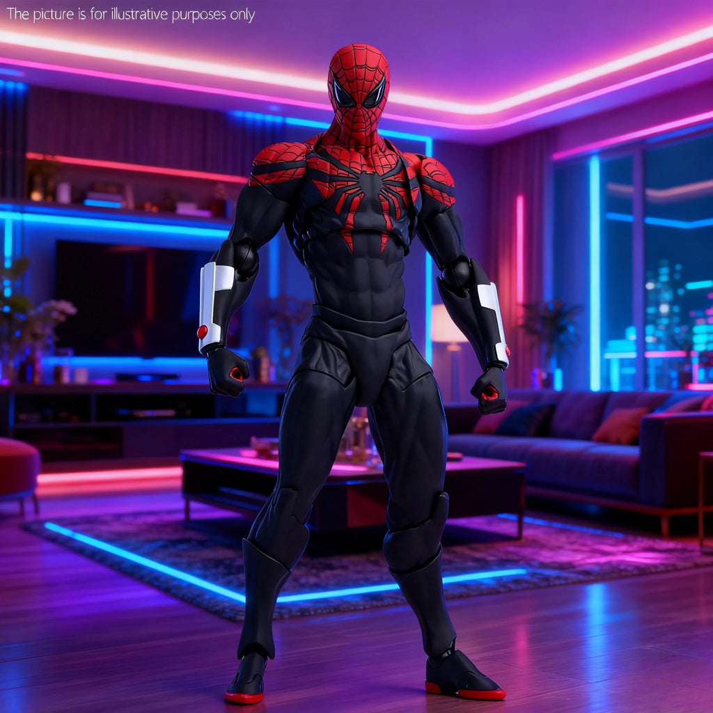 New Spider Man figurine model high-quality PVC black red Spider Man chaotic toy anime style action dolls for collection and gift