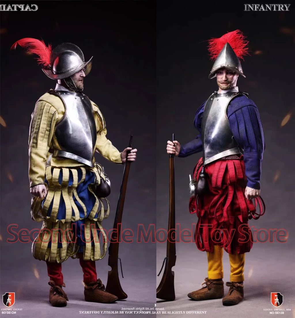 COOMODEL SE138 SE139 1/6 Empire Series-Spanish Conquistador Musket Infantry Commander Action Figure Toy Gift