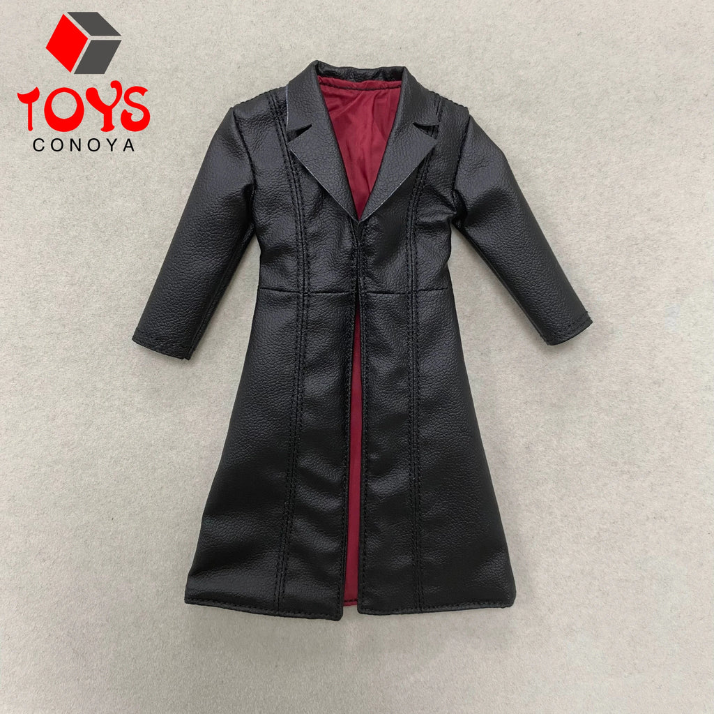 1/12 Scale Black Leather Coat Cloth Coat Clothes Model Fit 6'' Notaman Romankey Male Soldier Action Figure Body