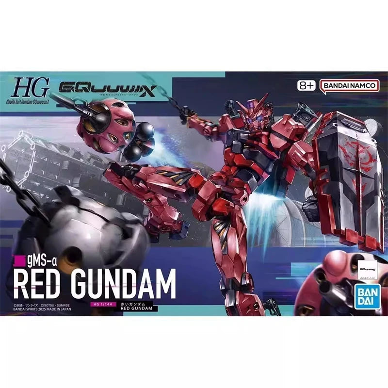 Genuine Bandai HG GQuuuuuuX GMS-a RED GUNDAM Anime Action Figures Model Figure Toys Collectible Gift for Toys Hobbies Children