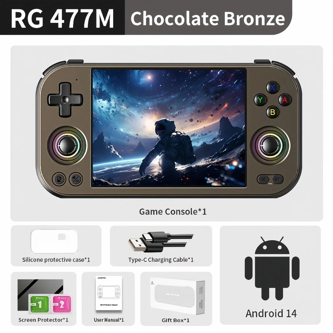 RG477M Retro Handheld Game Console, Aluminum Alloy CNC Dimensity 8300 Android14 System 4.7-inch Touch Handheld Game·Hot Sale