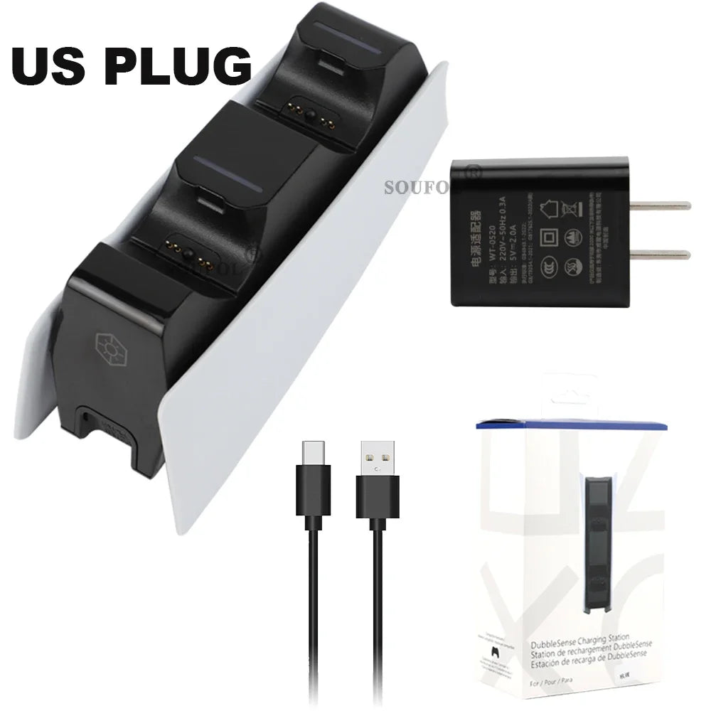 For PS5 Controller Charger Fast Charging Station Dual Charging Dock Charger Stand for PlayStation5 Wireless Game Controller