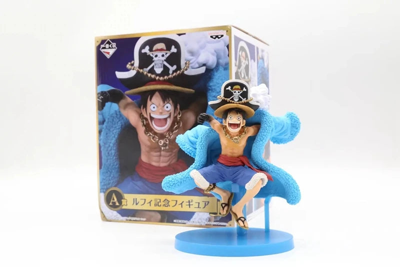 One Piece 20th Anniversary Anime Figures Blue Clothes Luffy Nami Robin Zorro Action Figure Collection Model Toys Birthday Gifts