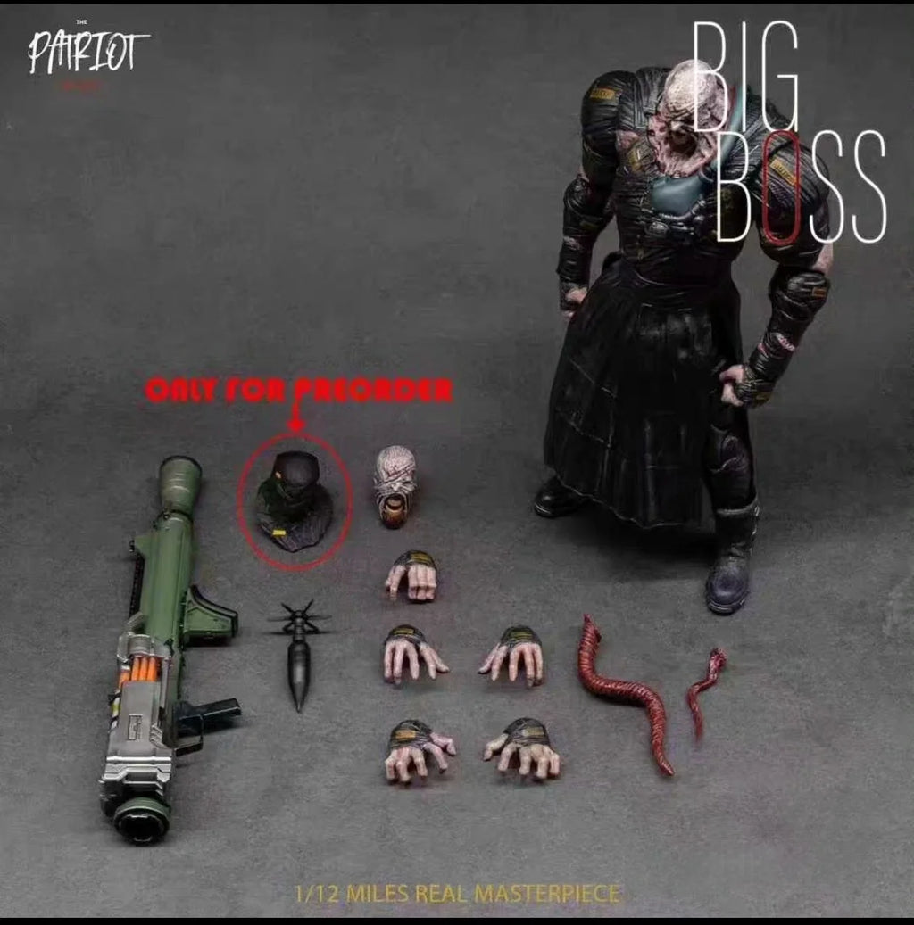 1/12 Patriot Resident Evl Nemesis-T Type Big Boss Action Figure Biohazard Original Game Collection Pvc Movable Model Toys Gift