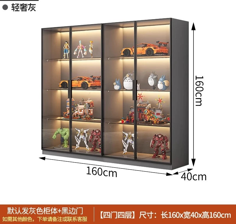 Custom Glass Door Figure Display Cabinet Display Home Living Room Blind Box Toy Lego Model Ornament